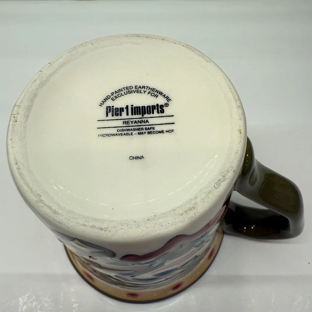 Pier One Imports Mug Reyanna Hand Painted Earthenware Dishwasher Safe